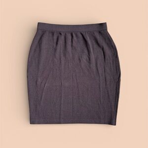 VTG St. John Collection Chocolate Brown Wool Knit Skirt Knee Length Sz 4 2003